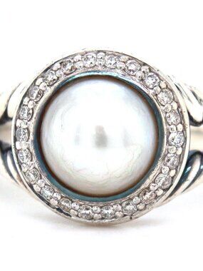 David Yurman pearl and diamond ring